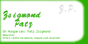 zsigmond patz business card